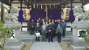 由義神社に安全祈願へ